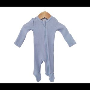 Spearmint Love Waffle Zip Footie